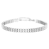 Double Row Crystal Tennis Bracelet for Women