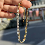 Double Row Crystal Tennis Bracelet for Women