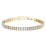 Double Row Crystal Tennis Bracelet for Women