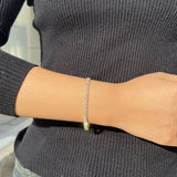 Double Row Crystal Tennis Bracelet for Women