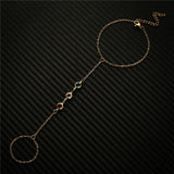Colorful Crystal Link Chain Finger Bracelet Hand Jewelry