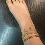 MinaMaMa Crystal Anklet for Women Summer Beach Foot Jewelry
