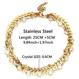 MinaMaMa Crystal Anklet for Women Summer Beach Foot Jewelry