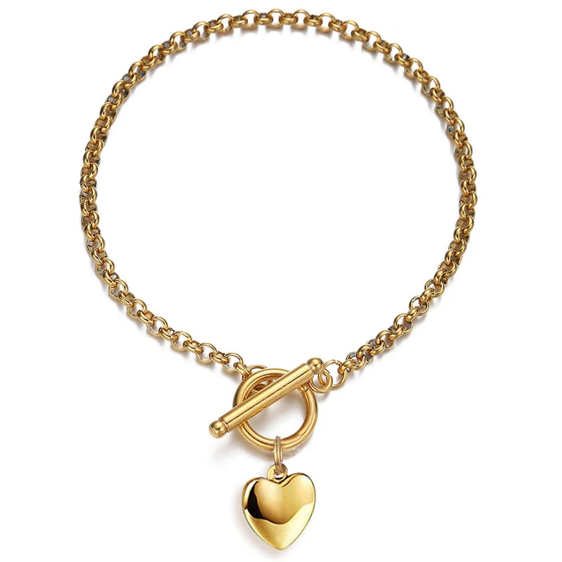 Heart Foot Jewelry Anklet For Women Stainless Steel