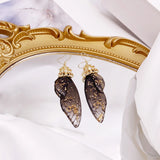 Halloween Christmas Resin Butterfly Wings Earrings Rhinestone Drop Earrings