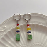 Minar Bohemian Resin Beads Hoop Earrings Multicolor Statement Jewellery