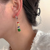 Minar Bohemian Resin Beads Hoop Earrings Multicolor Statement Jewellery