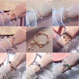 Minar Rhinestone Mermaid Tail Beaded Bracelet for Women