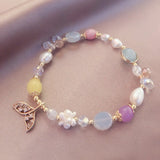Minar Rhinestone Mermaid Tail Beaded Bracelet for Women