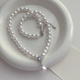 Classic Grey Pearl Beaded Necklace for Women