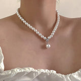 Classic Grey Pearl Beaded Necklace for Women