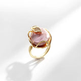 Pink Freshwater Pearl Pendant Necklace CZ Zircon Leaves Women Jewelry