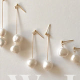 Delicate Freshwater Pearl Earrings Baroque Pearls Long Drop Oorbellen