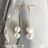 Delicate Freshwater Pearl Earrings Baroque Pearls Long Drop Oorbellen