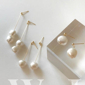 Delicate Freshwater Pearl Earrings Baroque Pearls Long Drop Oorbellen
