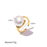 Baroque Pearl Charm Ring 14K Plated Adjustable Finger Jewelry for Women