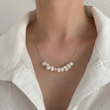 Metal Chain Choker Necklace for Women Pearl Unique Accessories