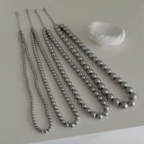 Grey Pearl Beads Chain Necklaces for Women Choker Necklace Anniversary Gift