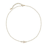 Minar Baroque Freshwater Pearl Beads Chain Choker Necklace with Shell Pendant