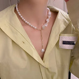 Baroque Pearl Necklace Love Heart Choker