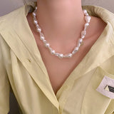 Baroque Pearl Necklace Love Heart Choker