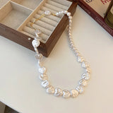 Baroque Pearl Necklace Love Heart Choker