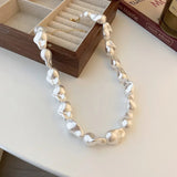 Baroque Pearl Necklace Love Heart Choker