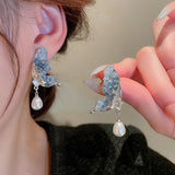 Fairy Crystal Butterfly Dangle Earrings