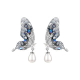Fairy Crystal Butterfly Dangle Earrings