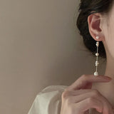 French Baroque Freshwater Pearl Dangle Earrings Bridal Jewelry