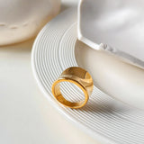 French Solid Plating Chunky Rings for Women Stainless Steel