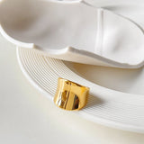 French Solid Plating Chunky Rings for Women Stainless Steel