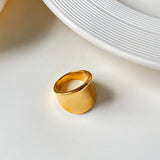 French Solid Plating Chunky Rings for Women Stainless Steel