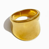 French Solid Plating Chunky Rings for Women Stainless Steel