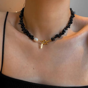 Baroque Pearl Beaded Choker Necklace for Women