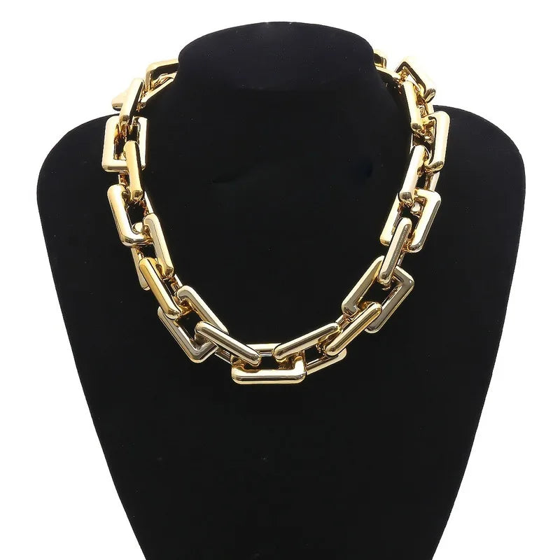 Minar Hyperbole Chunky Cuban Chains Necklaces for Women