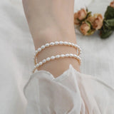 Minar Pearl Beaded Bracelets for Women, Elastic Charm Bracelet