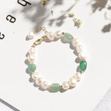 Minar Style Freshwater Pearl Bracelet Crystal Charm Bracelet