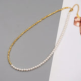 Minar Pearl Chokers Necklaces for Women 18K PVD Plating