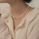 Minar Pearl Chokers Necklaces for Women 18K PVD Plating