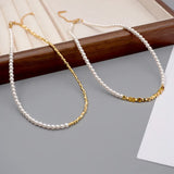 Minar Pearl Chokers Necklaces for Women 18K PVD Plating