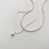 Minar Freshwater Pearl Heart Pendant Necklace for Women Double Layered Chokers