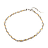 Two Tone Twisted Chains Necklace 18K Silver PVD Plated