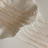 Minar French Natural Freshwater Pearl Necklace Chokers Wedding Jewelry