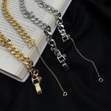 Punk Metallic Bucket Wide Cuban Chain Choker Necklace