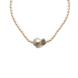 Retro Freshwater Pearl Chokers Necklace Baroque Pearls Beaded Pendant Jewelry