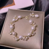 Freshwater Pearl Baroque Beaded Bracelet Wedding Party Jewelry
