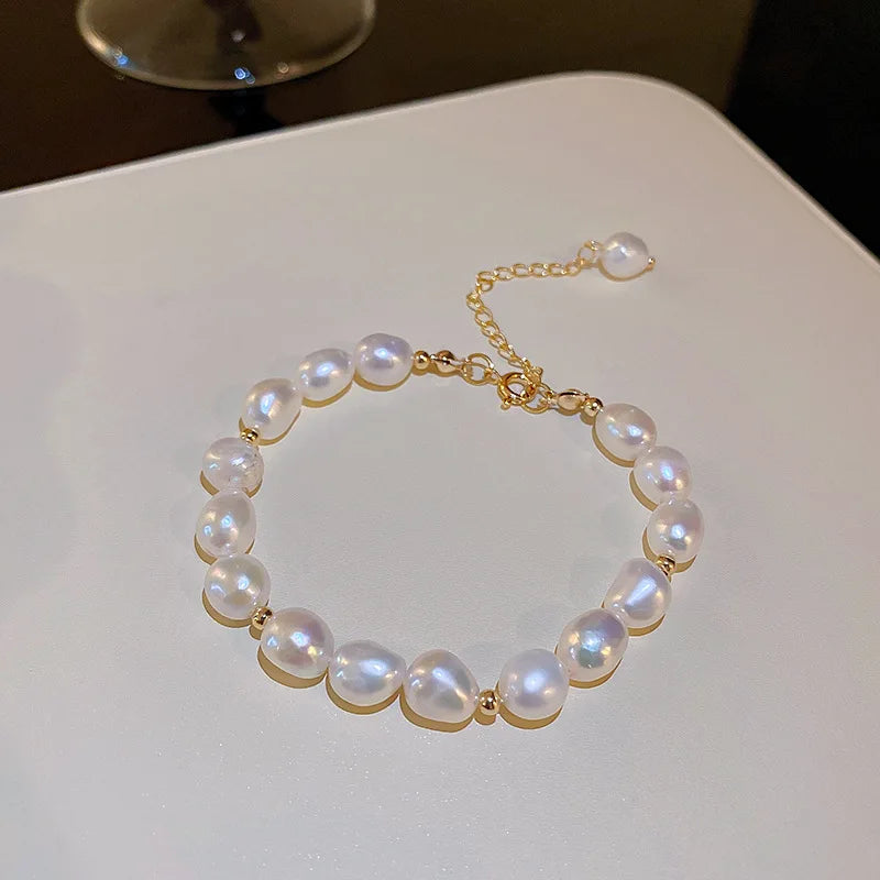 Baroque Pearl Beaded Bracelet for Women Party Daily Accessories
