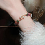 Minar Baroque Pearl Cuff Bracelet Multicolor Agate Charm