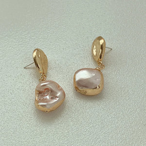 Irregular Baroque Pearl Long Drop Earrings for Women